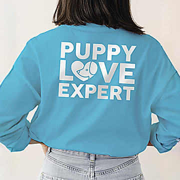Puppy Love T Shirt Long Sleeve Blue 