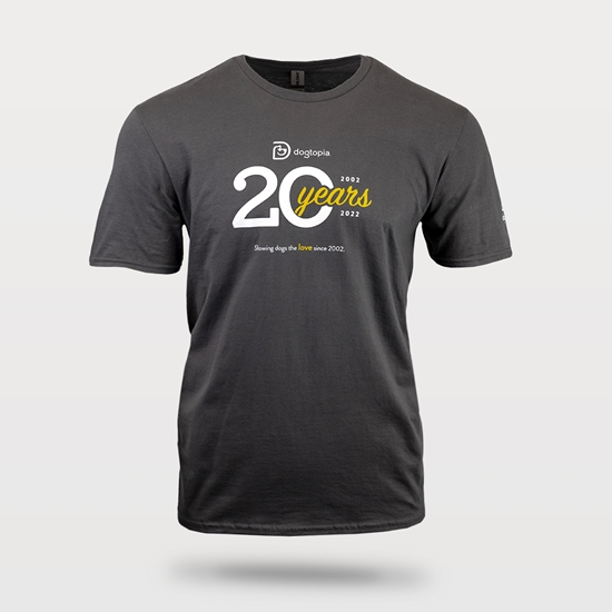 T-Shirt Celebrating 20 Years of Dog Daycare at Dogtopia Full view