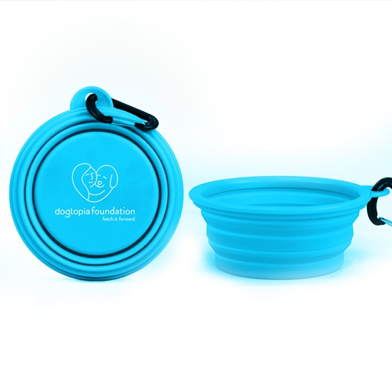 Collapsible Silicone Dog Bowl Orange or Blue Foundation EACH - DOGBWCLSCFDBL