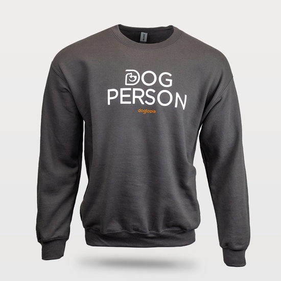 Dark Gray Sweatshirt with "Dog Person" 