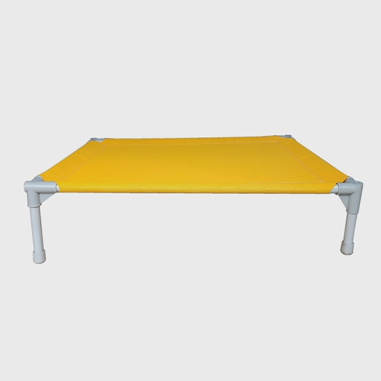 Elevated Indoor Outdoor Dog Cot, Yellow Medium, Gray & Blue Large & Orange XL for at home use - EQPBDCBORXL